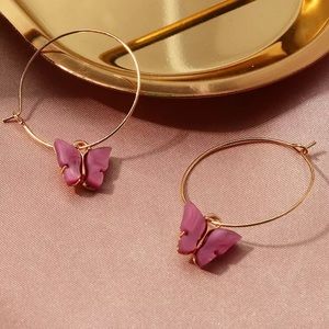 Butterfly Hoop Earrings 🦋
